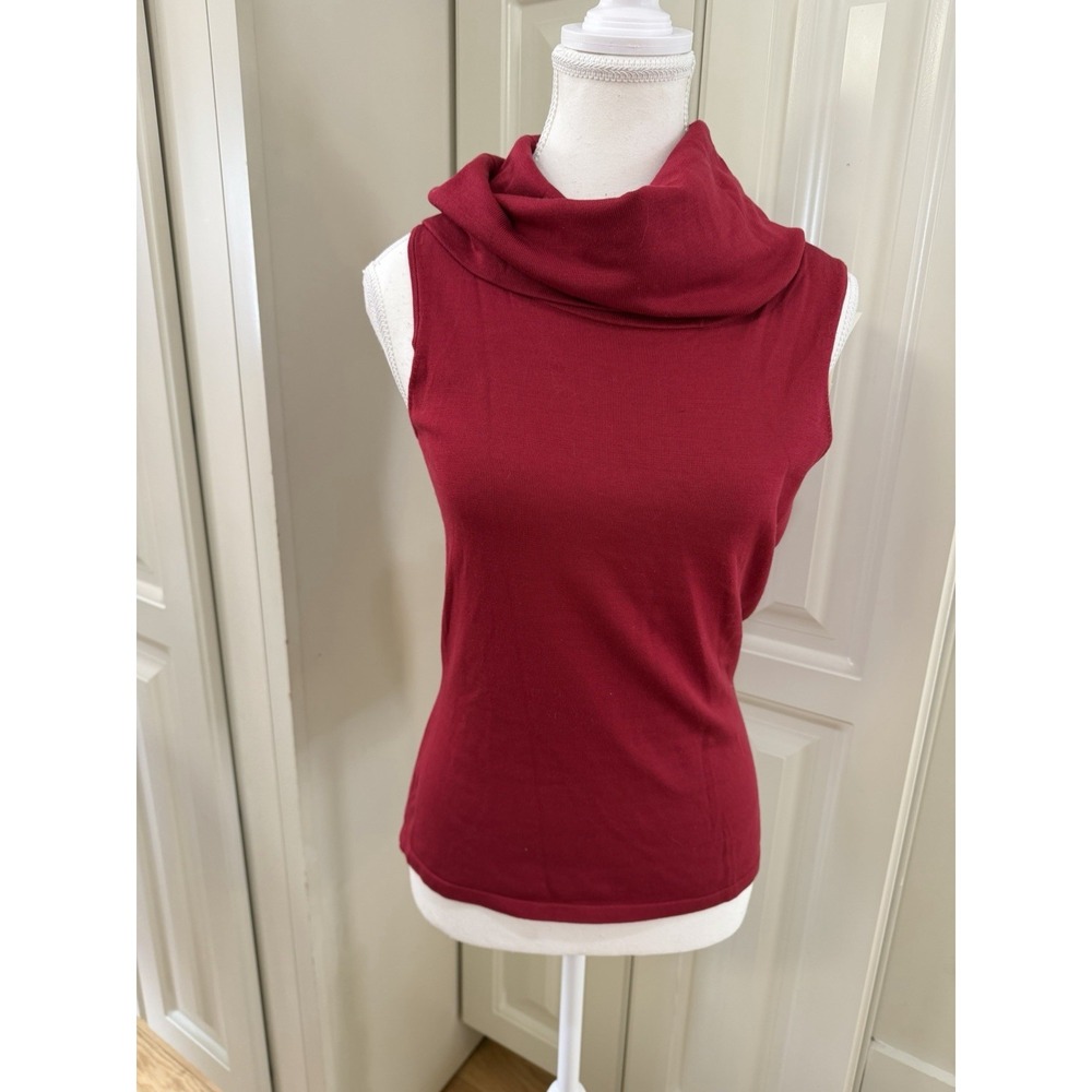 Ann Taylor Red Silk Blend Sleeveless Knit Cowl Neck Top Women's Small S NWT